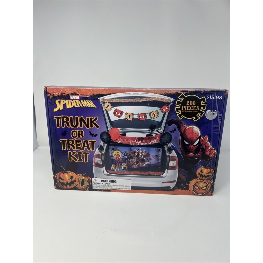 NIB Trunk Or Treat 200 Pieces Kit Marvel Spider Man Halloween Party Decor